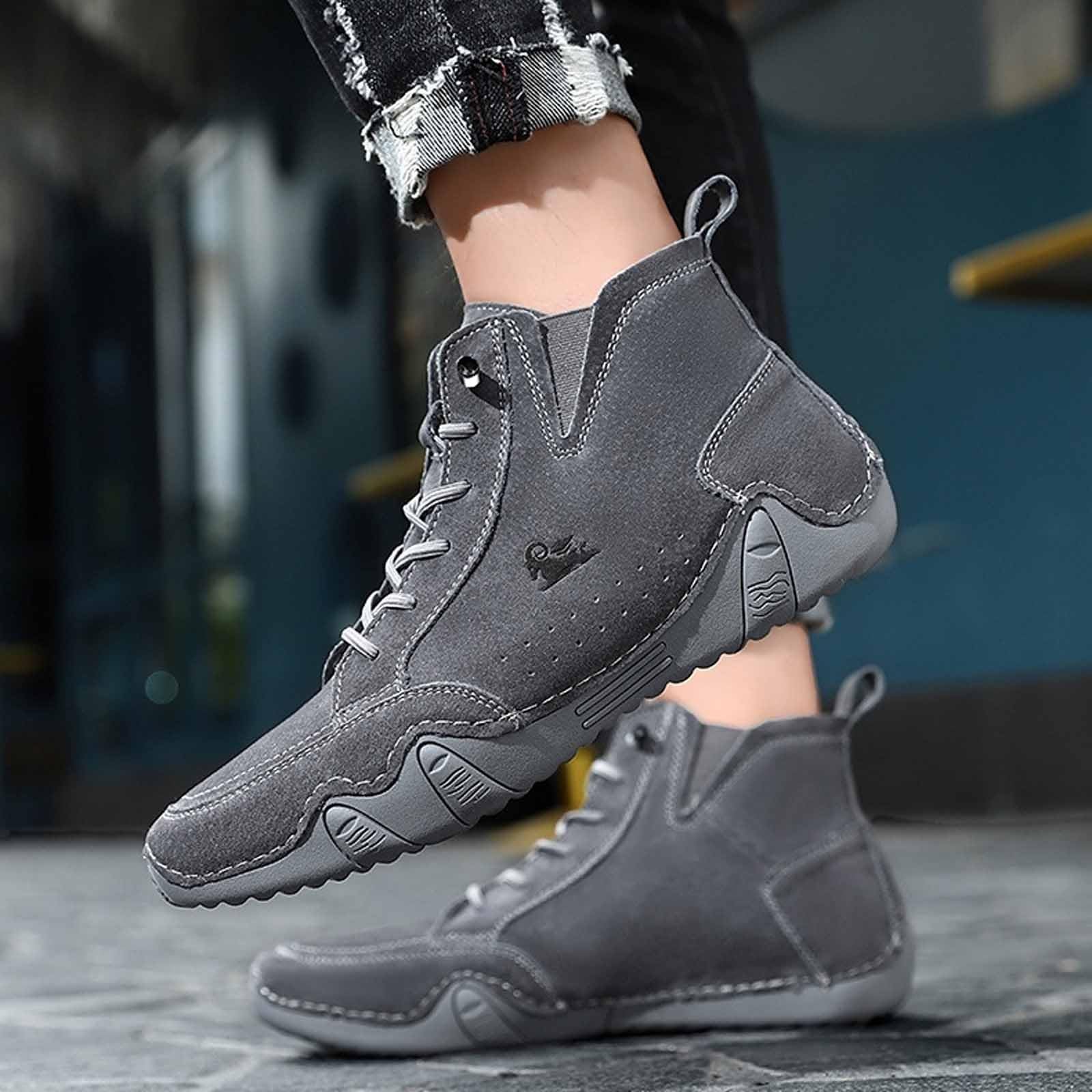 Barfußschuhe Herren Damen Unsex Leder Hoch Alpaca Barfuss Schuhe Cowboystiefel Italienische Wandern Wasserdicht Sneaker Barefoot Shoes Bootsschuhe Lederschuhe