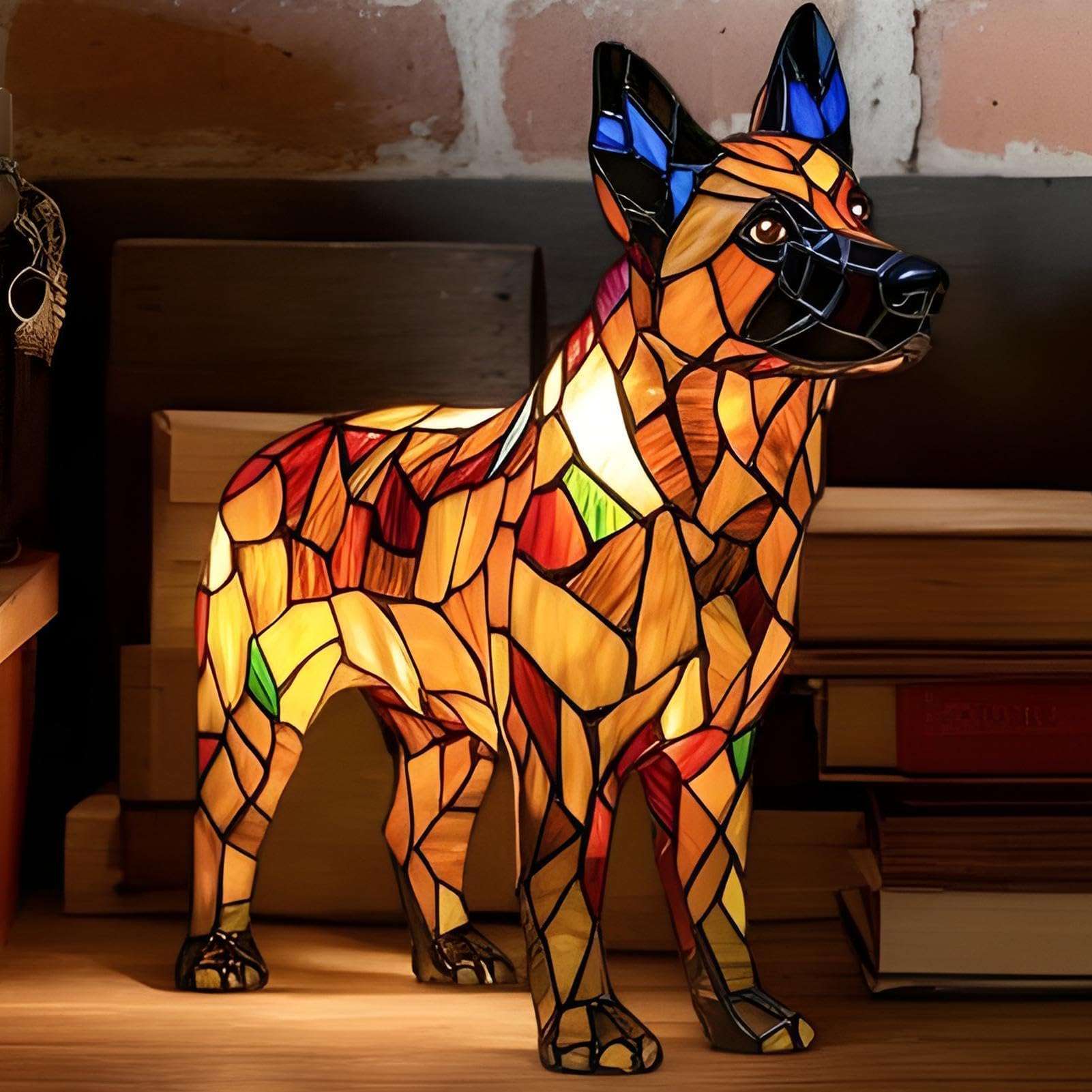 Lampe Animaux Mignons Veilleuse de Table en Résine Teintée avec Design de