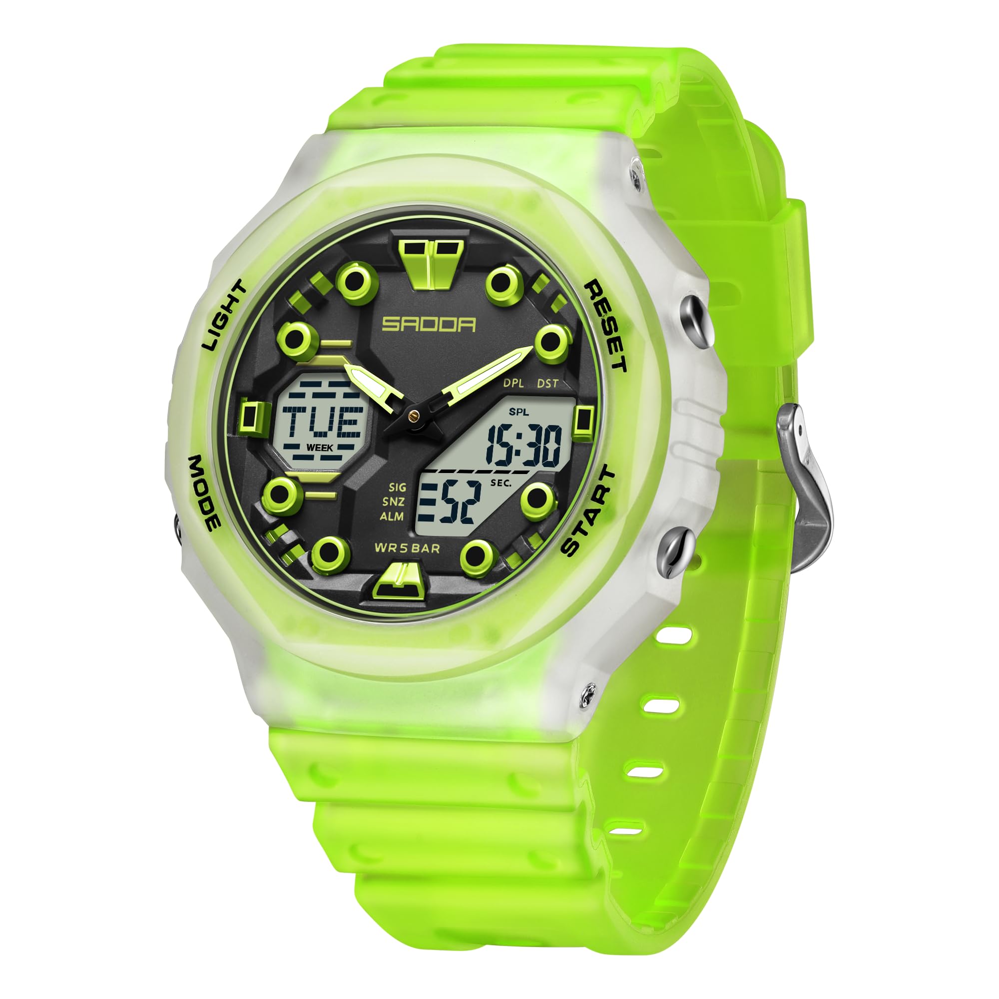 Reloj digital para mujer, reloj deportivo resistente al agua hasta 5 ATM