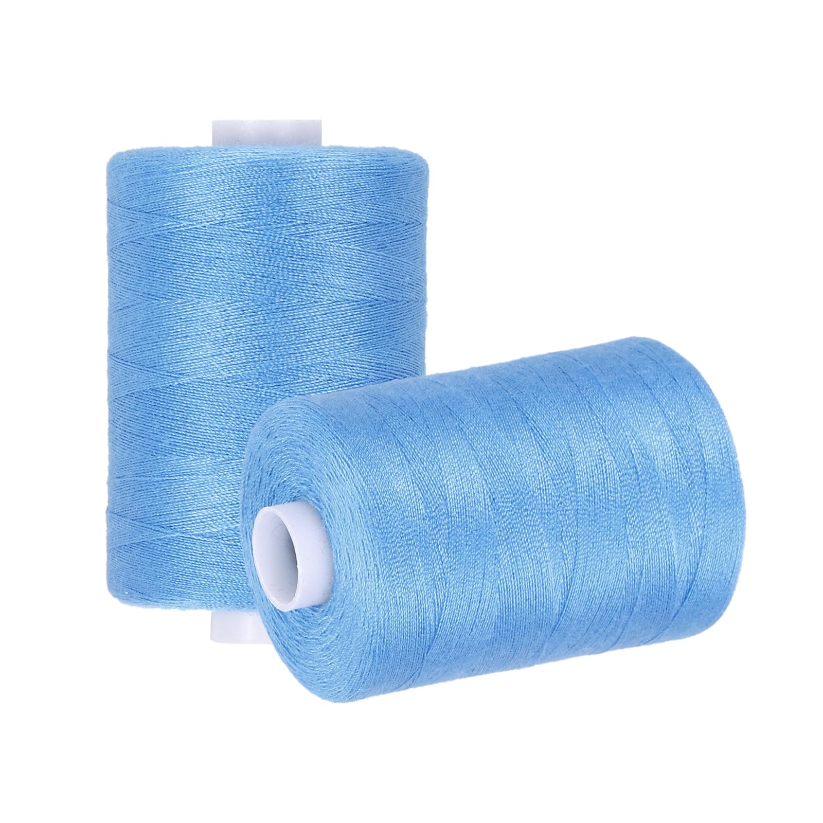 sourcing map 2 Spool Sewing Thread, Blue #282 Polyester Thread Prewound Bobbins for Sewing Machine Hand Stitching Quilting Emergency DIY Projects, 1000 Yards/Spool