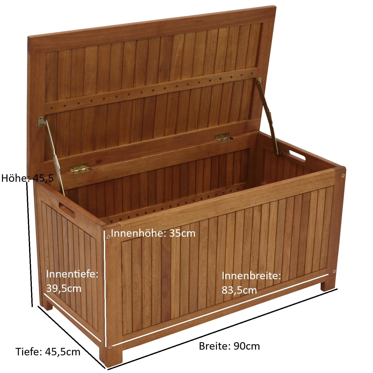 Garten Kissenbox PORTO in kleiner Ausführung, 90x45x45, Eukalyptus Holz FSC®-zertifiziert, Outdoor