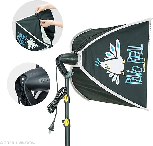 Miniatura 6 de LINCO Lincostore AM270 - Kit de iluminación de estudio para fotografía fotográfica continua, 16 x 16 pulgadas, con 2 bombillas de retrato