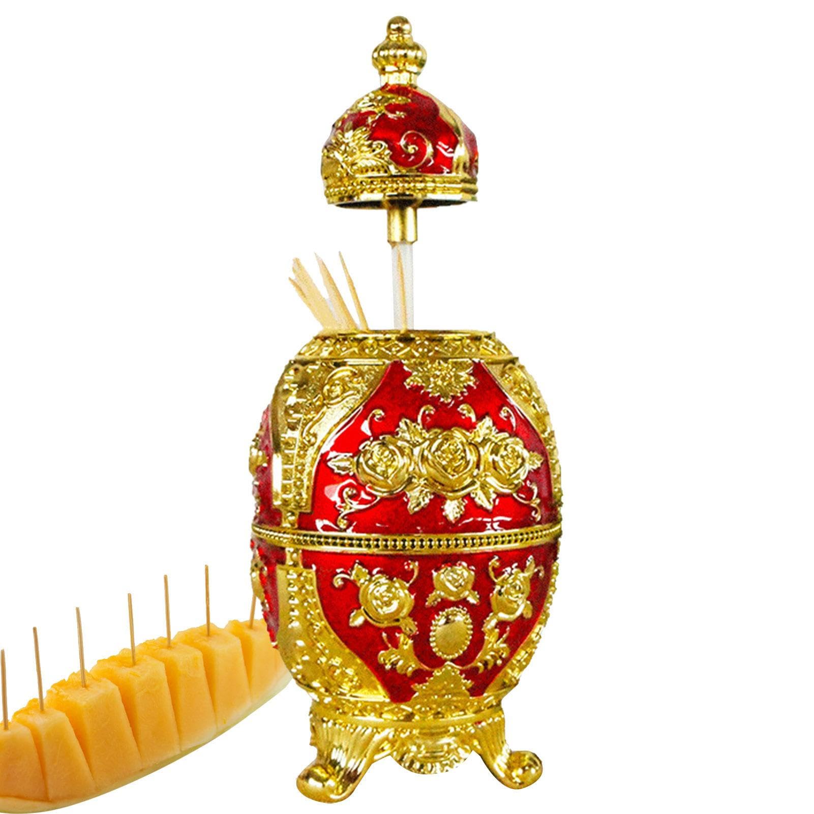 Toothpick Box, 7.87inch Decorative Tooth Picks Dispenser Containers, Non Harmful Toothpick Holder, Big Crown Triangular Toothpick Holder, Hygienic Toothpicks Holder for Kitchen Dining Room