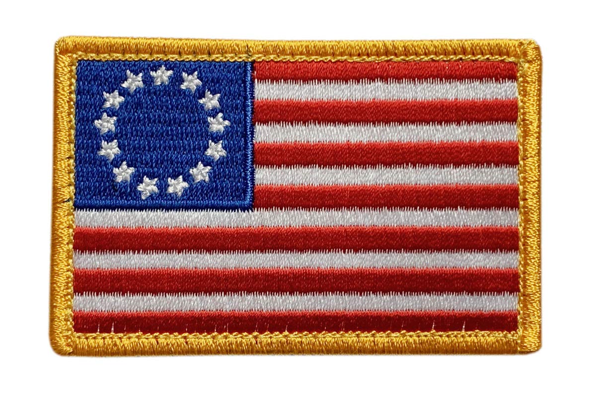 Betsy R. USA American Flag Tactical Patch [“Hook” Fastener - 3.0 X 2.0 BS-5]