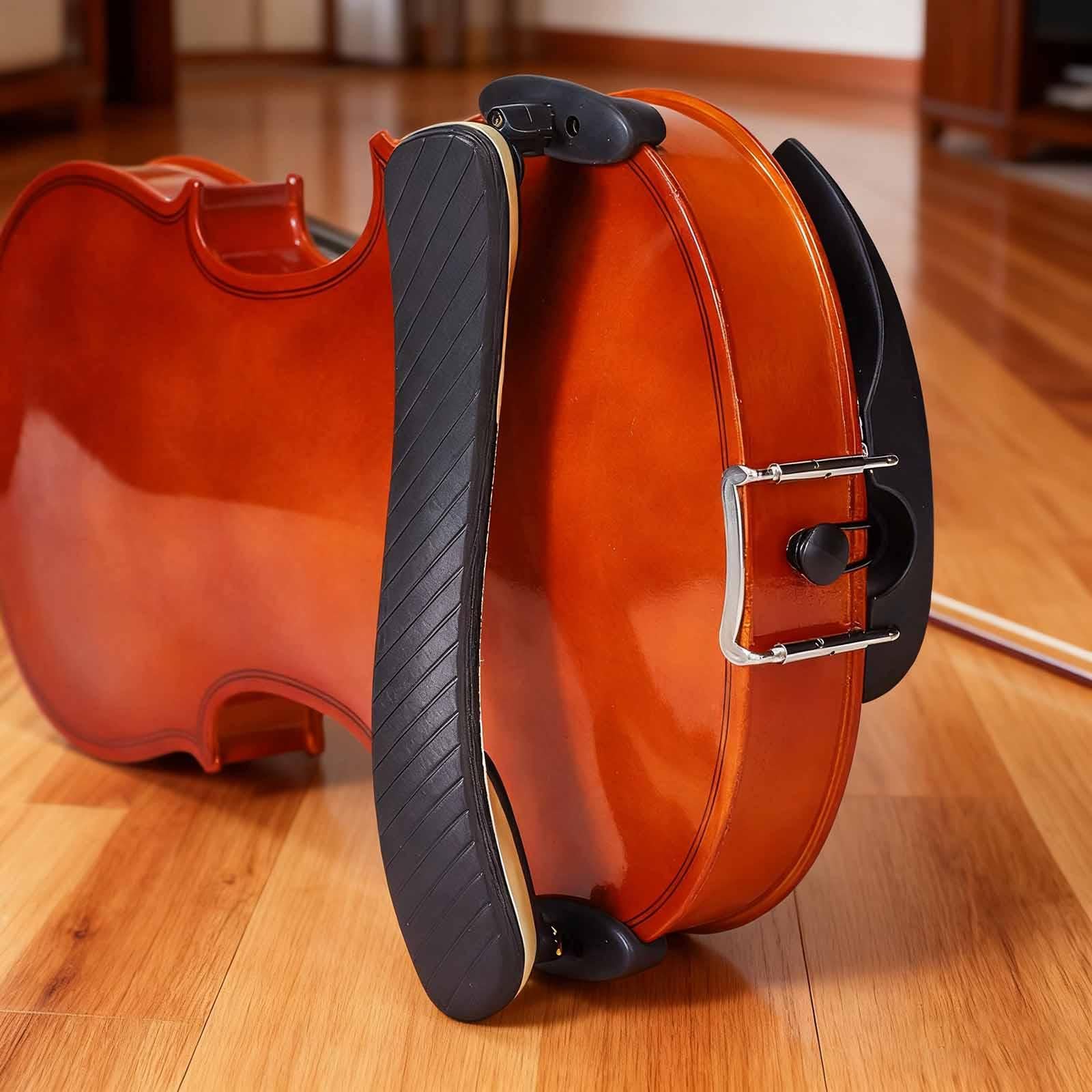 Milageto Reposacuellos para Violín con Almohadilla Plegable de Espuma EVA Pies de Goma Protectores Y Ajuste de Altura Personalizable Accesorio Ideal para, Negro