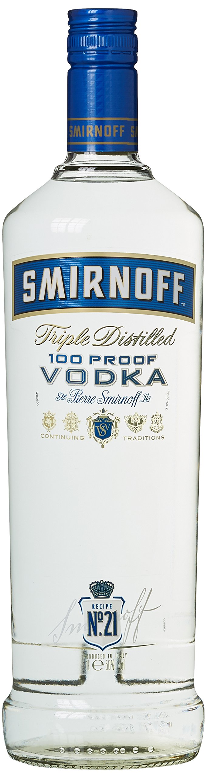 Smirnoff Blue No. 57 Export Strength Premium Vodka, 50% vol. (1 x 1 l)