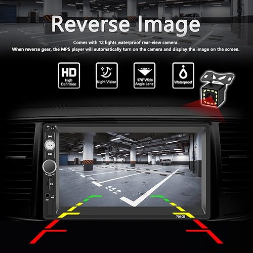 Miniatura 5 de Radio portátil de coche con pantalla táctil de 7 pulgadas compatible con Apple CarPlay Android receptor estéreo de automóvil grabadora de automóvil