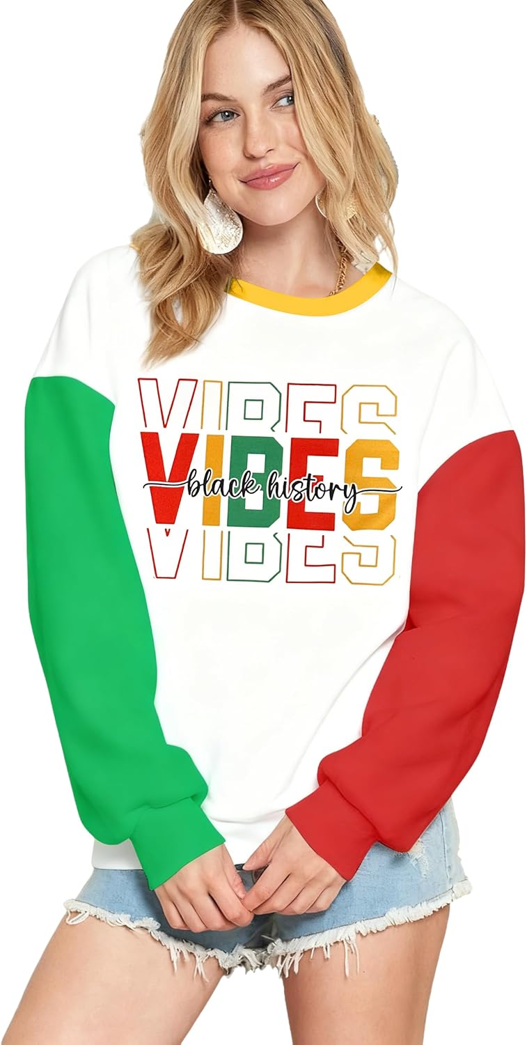 MOUSYA Black History Month Sweatshirt Women Black History Print Tee African American Shirts - Image 2