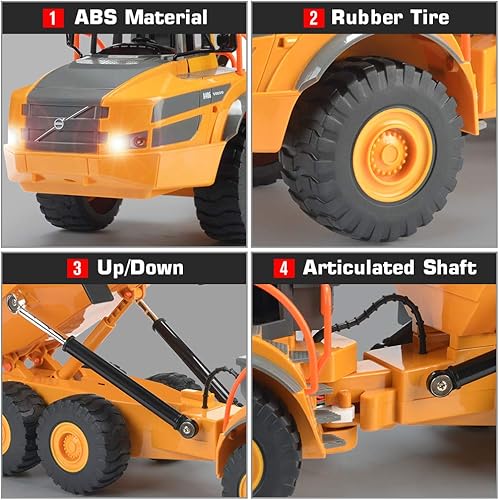 Miniatura 5 de Camión volcador Volvo a control remoto articulado con batería recargable 120minutos de tiempo de juego vehículo de construcción de juguete para