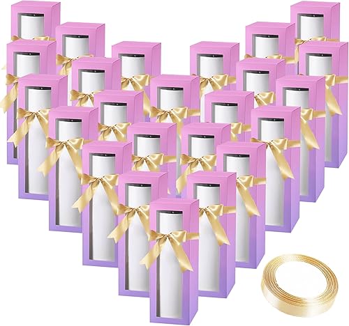 JMScape 24 cajas de regalo para vasos de sublimación, caja de regalo transparente con cinta, cajas de exposición con ventana para vasos de