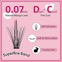 Vista 2 de 280 Piezas Pestañas Individuales 30D Clusters de Pestañas Mixtas Estilo Diablo Pestañas que Parecen Extensiones de Pestañas Pestañas Wispy Pestañas