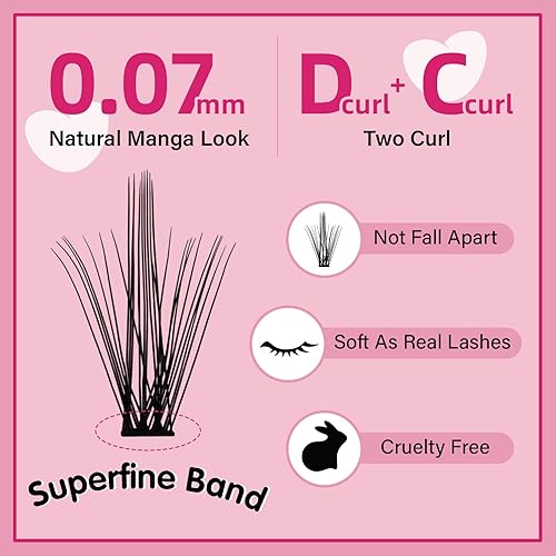 Miniatura 2 de 280 Piezas Pestañas Individuales 30D Clusters de Pestañas Mixtas Estilo Diablo Pestañas que Parecen Extensiones de Pestañas Pestañas Wispy Pestañas
