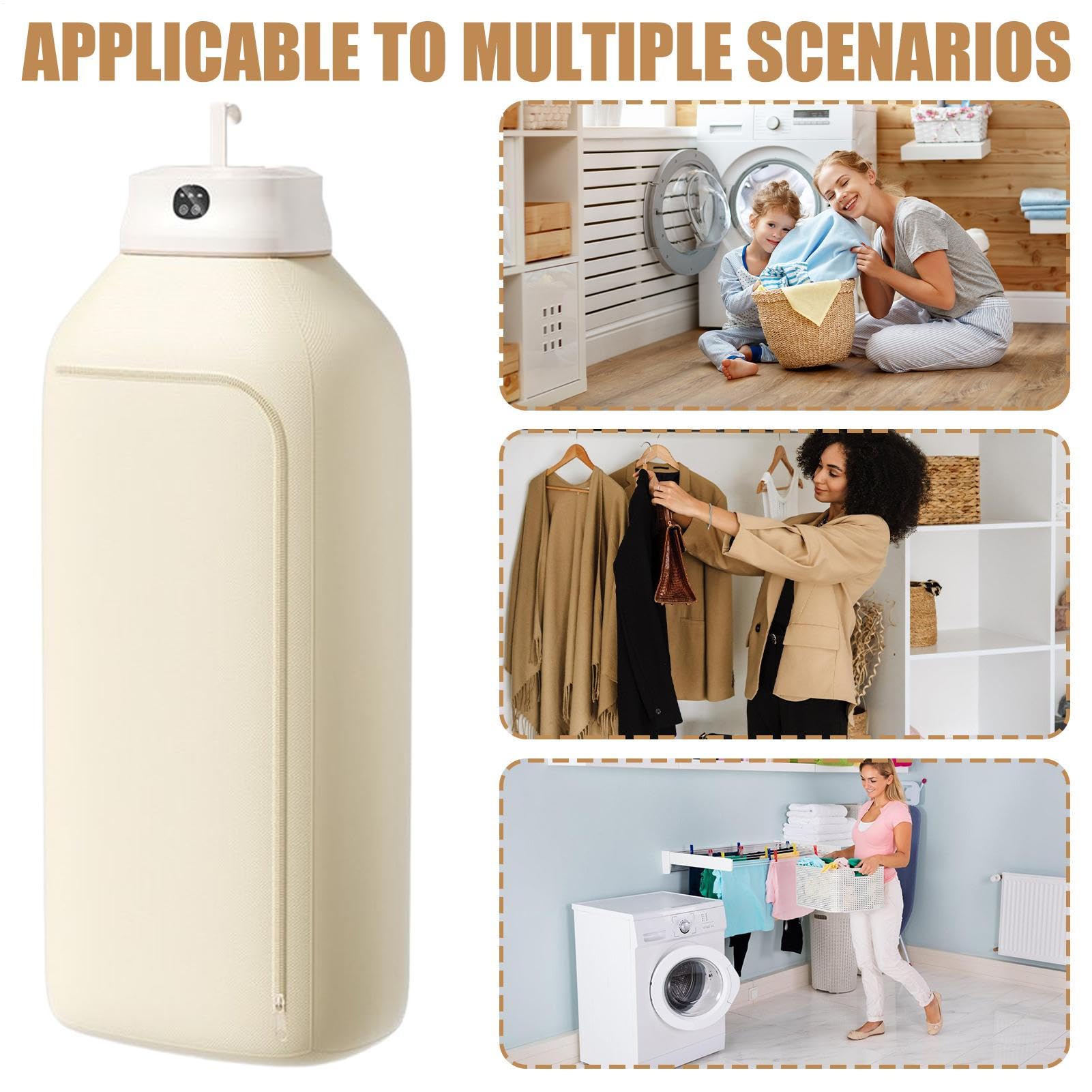 Secadora de Ropa Portátil | Secado Rápido Plegable y Silenciosa - Secadora De Ropa Portátil De 400 Vatios - Para Toallas Camisas Prendas Apartamentos Residencias Autocaravanas Viajes Hogares
