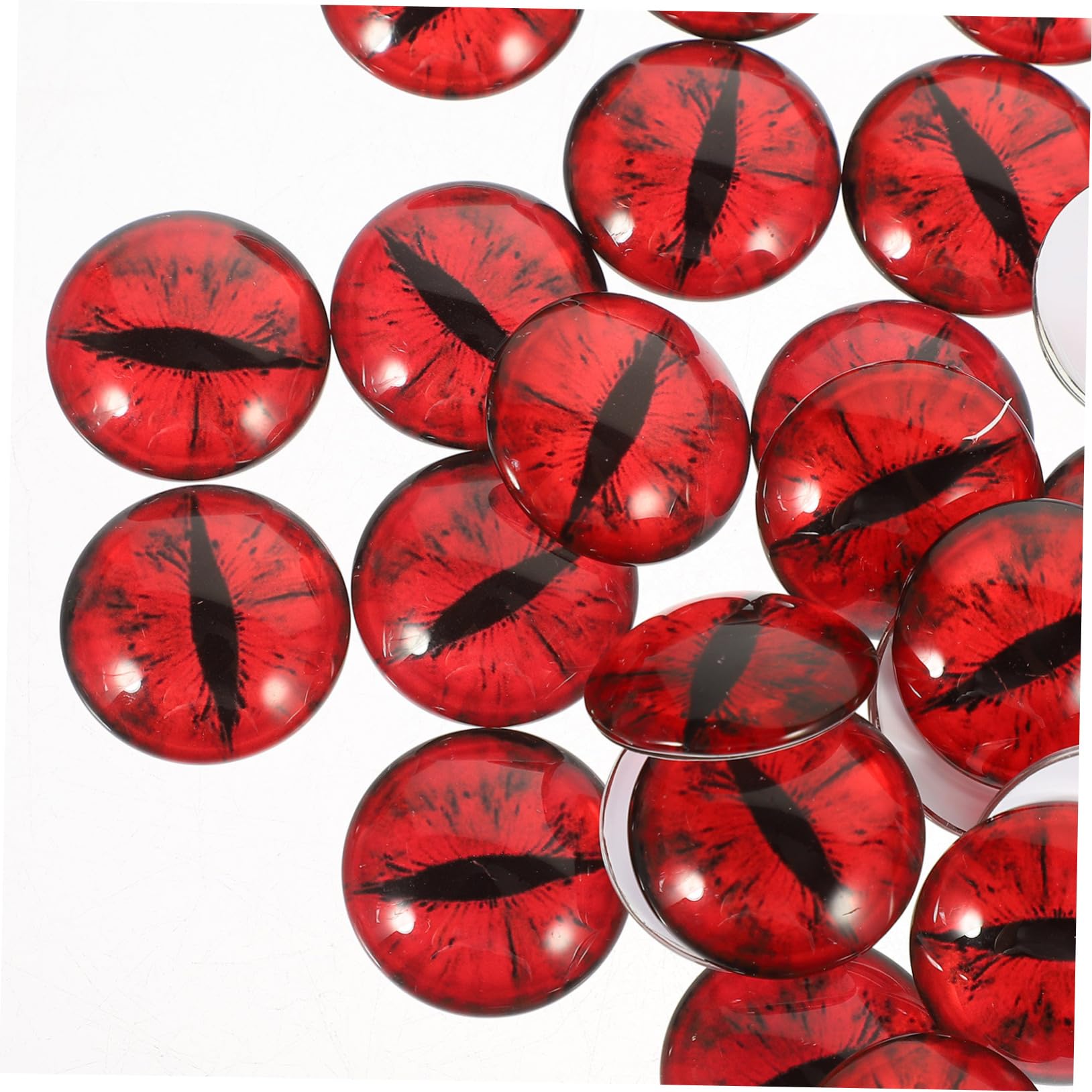 HOMSFOU Runde Glasaugen Rot, Hochtransparent, 25mm für Bastelarbeiten