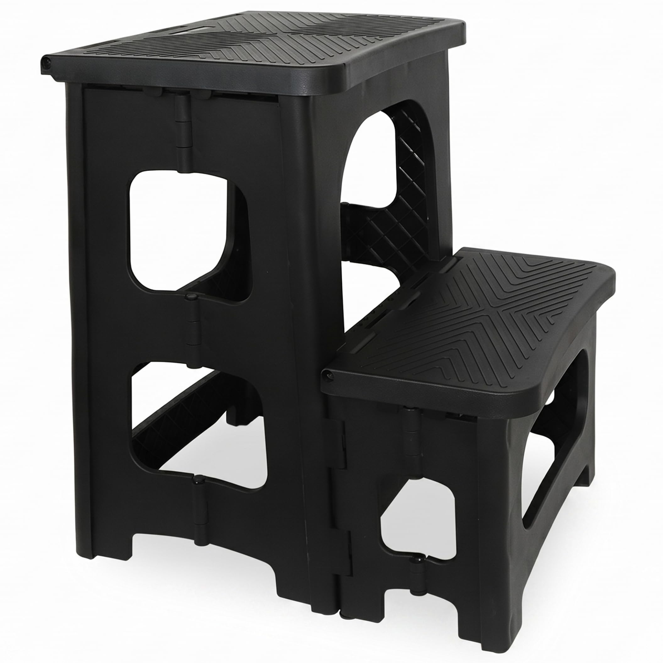 Escalones de plástico Escalones Antideslizantes para, SPA Resistente al Agua para jacuzzis al Aire Libre, RV, fácil Montaje, plástico Negro