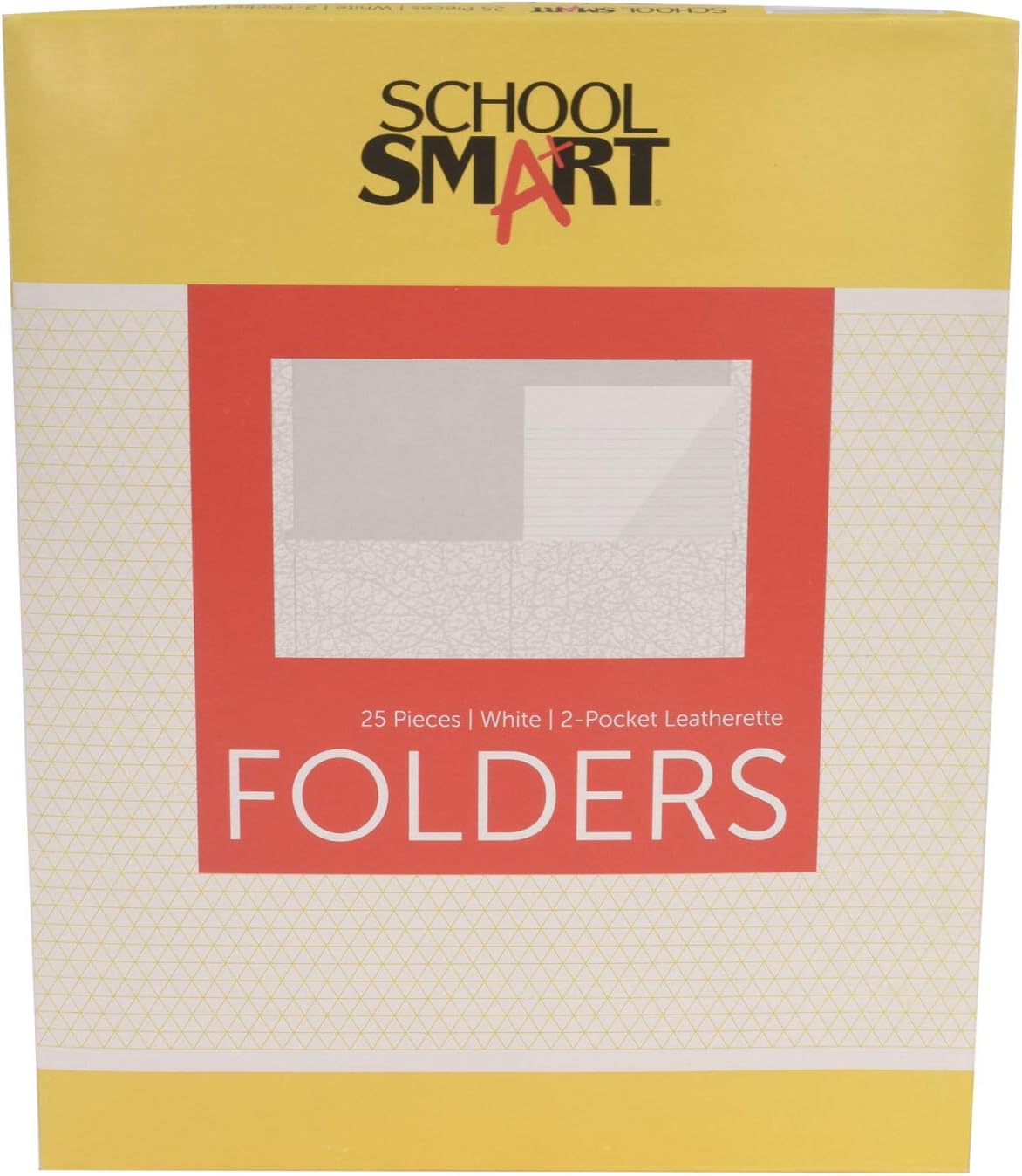 School Smart 2-Pocket Folders, White, Pack of 25