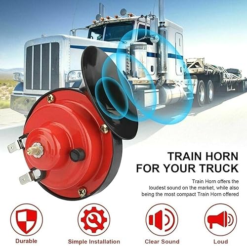 Miniatura 2 de EOHMAK Bocina de tren para automóvil, bocina de caracol eléctrica de 300 DB, bocina de aire súper fuerte, impermeable, accesorios automotrices