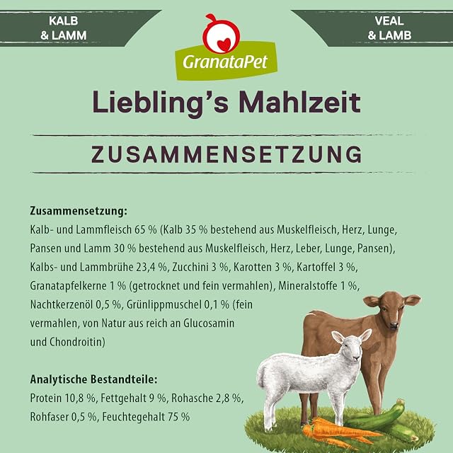 Foto 6 de 7 de GranataPet Lieblings's Mahlzeit Kalb & Cordero, Comida húmeda para Perros