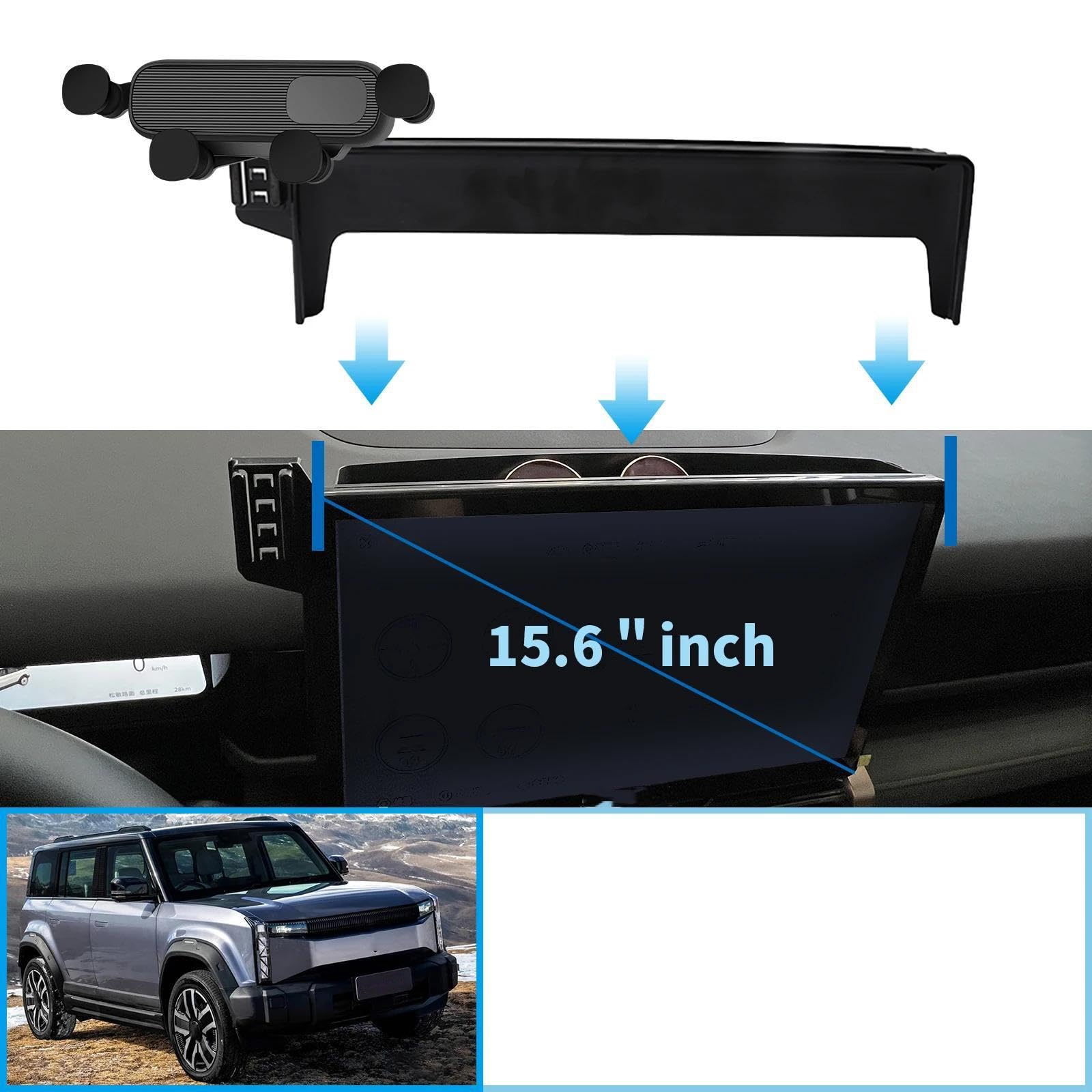 Uchwyt Samochodowy na Telefon dla Chery icar 03 Jaecoo 6 J6 EV 2024-2025, uchwyt samochodowy na telefon komórkowy, ekran, stała podstawa, stojak na nawigację GPS (podstawa i uchwyt 12)