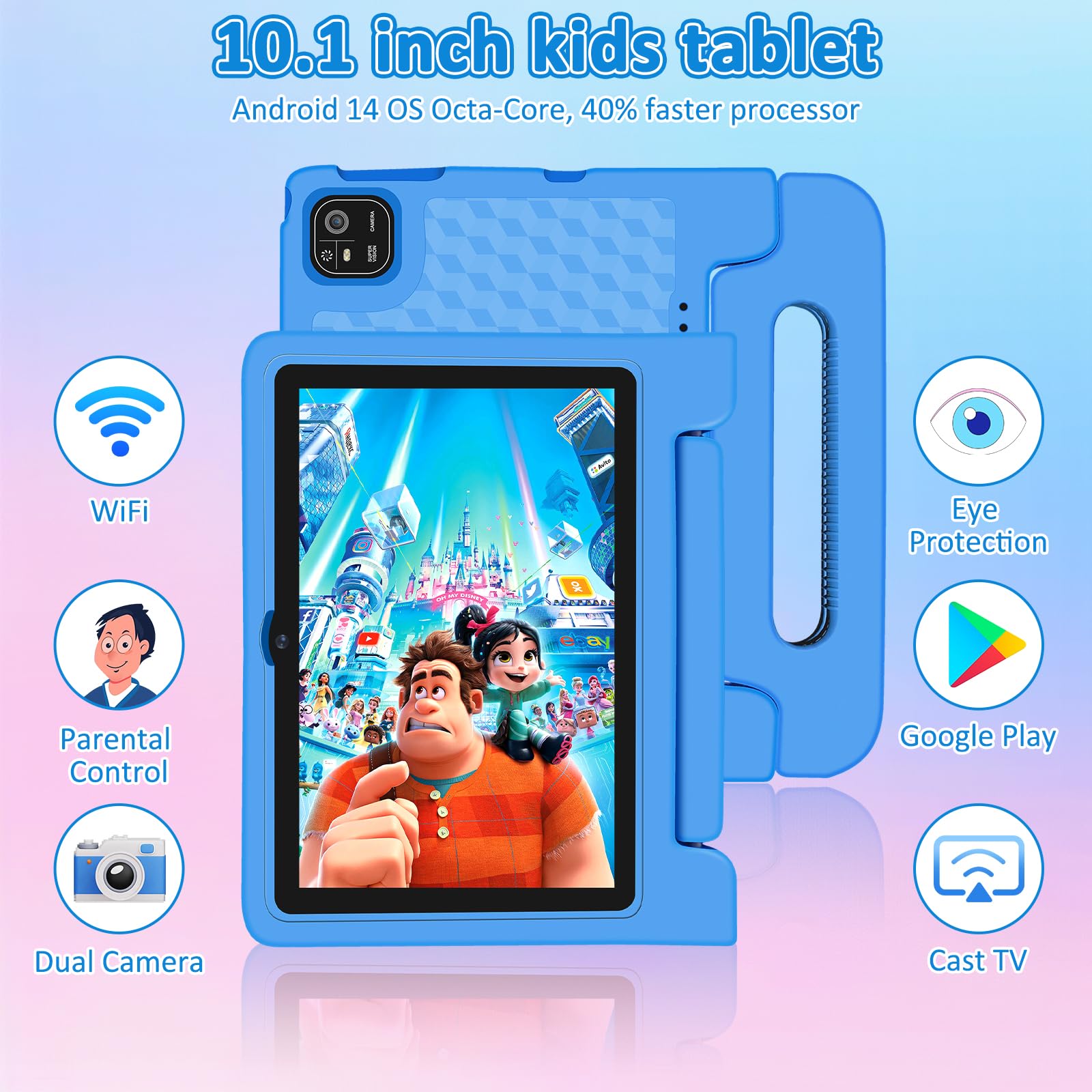 NRKDUBQ J10P Kids Tablet, 10.1