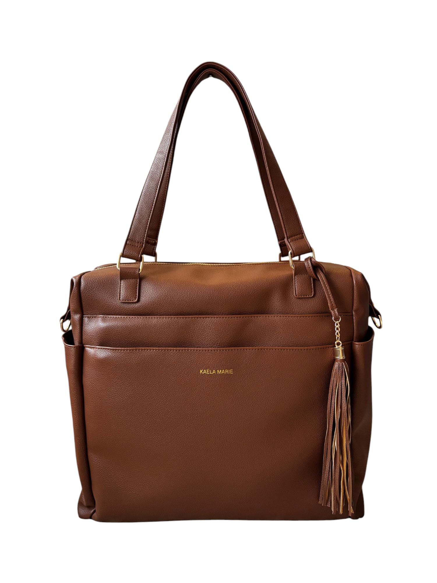 Kaela Marie Large Diaper Bag Backpack, Vegan Leather Diaper Travel Tote Bag with Changing Pad and Stroller Straps