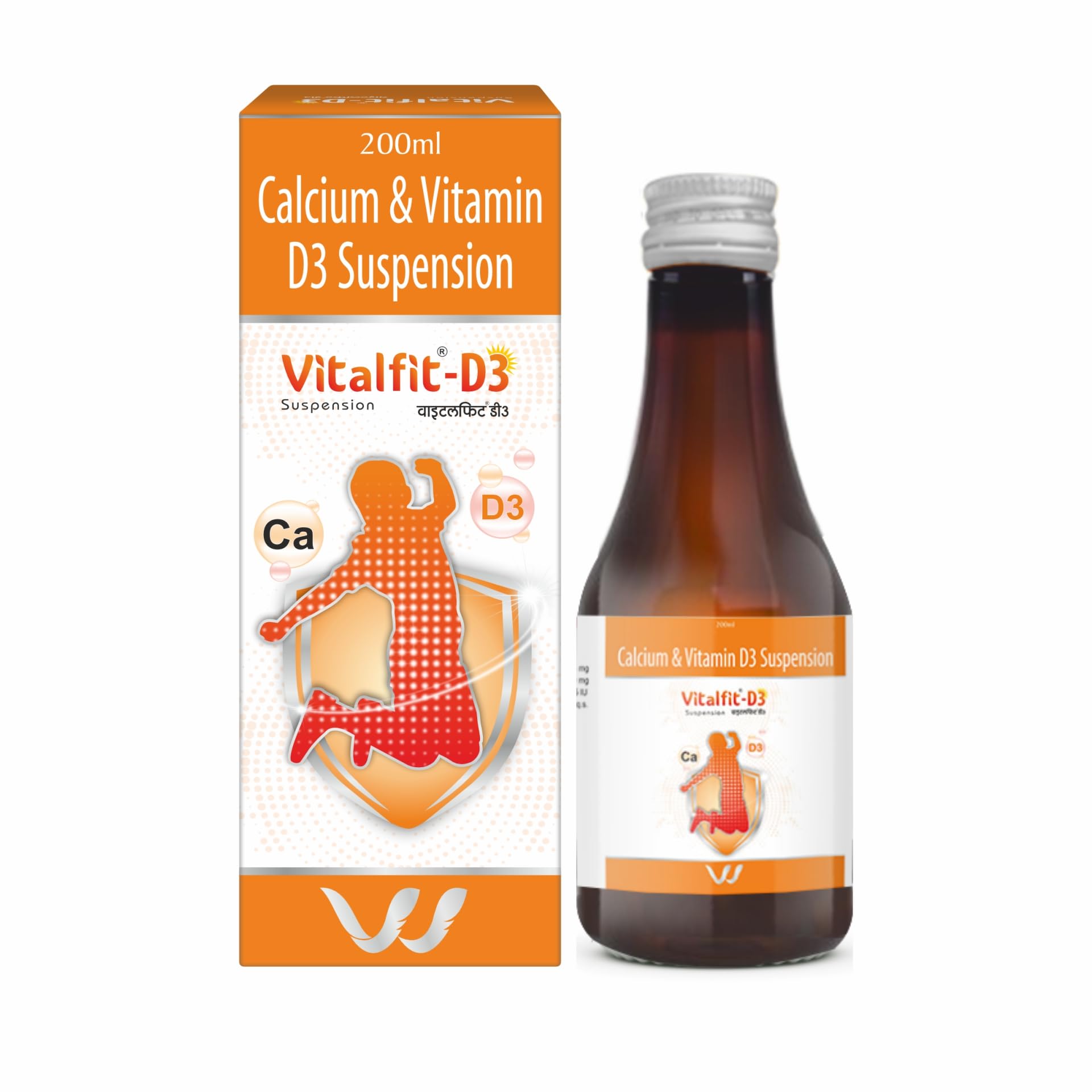 D3 Suspension | Essential Calcium & Vitamin D Support for Bone Health & Immune System | Useful in Osteoporosis & Fractures | 200ml Liquid