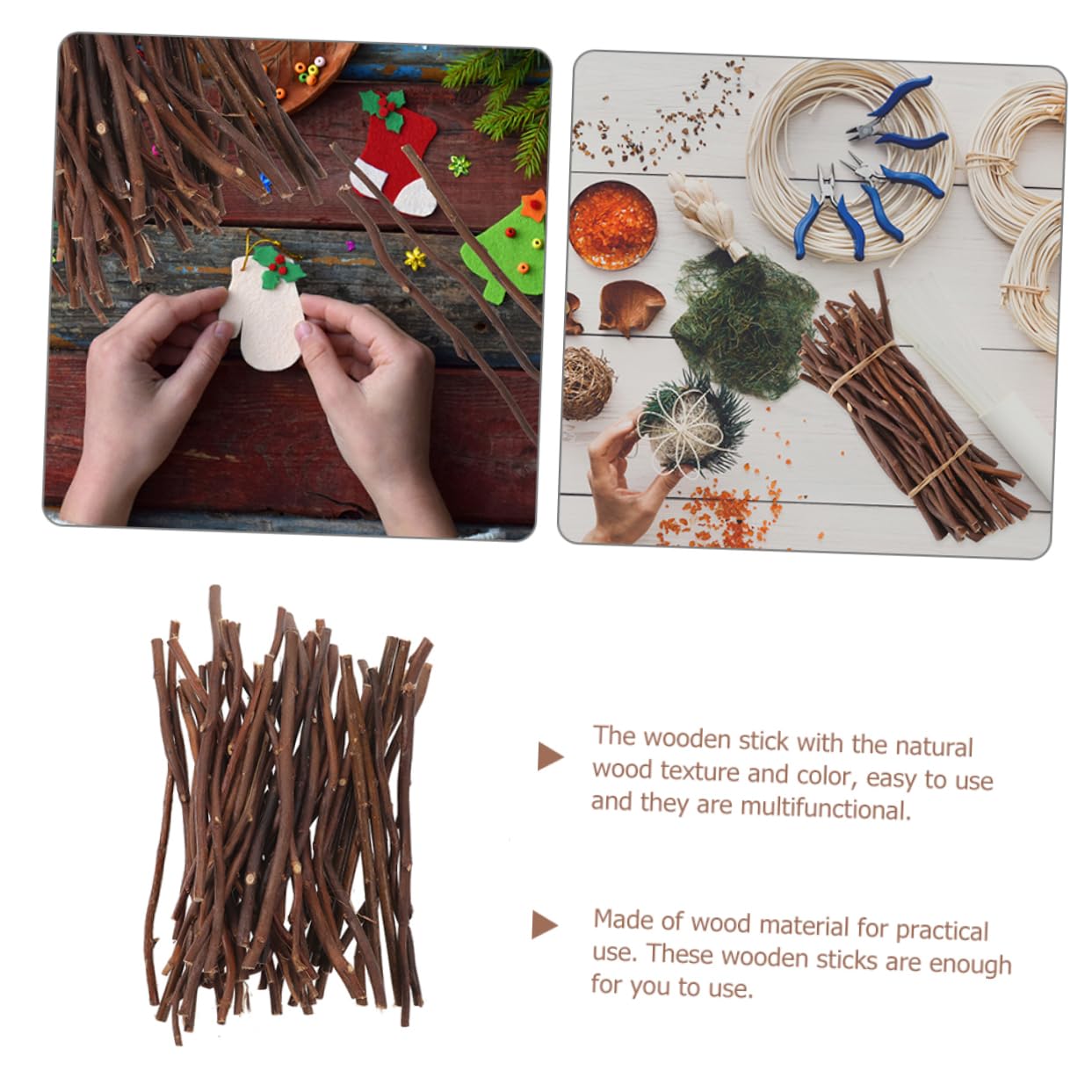 50pièces Bâtons De Bois Pour Artisanat Lot De Naturel Séché Accessoires De Bricolage Décoration Photo