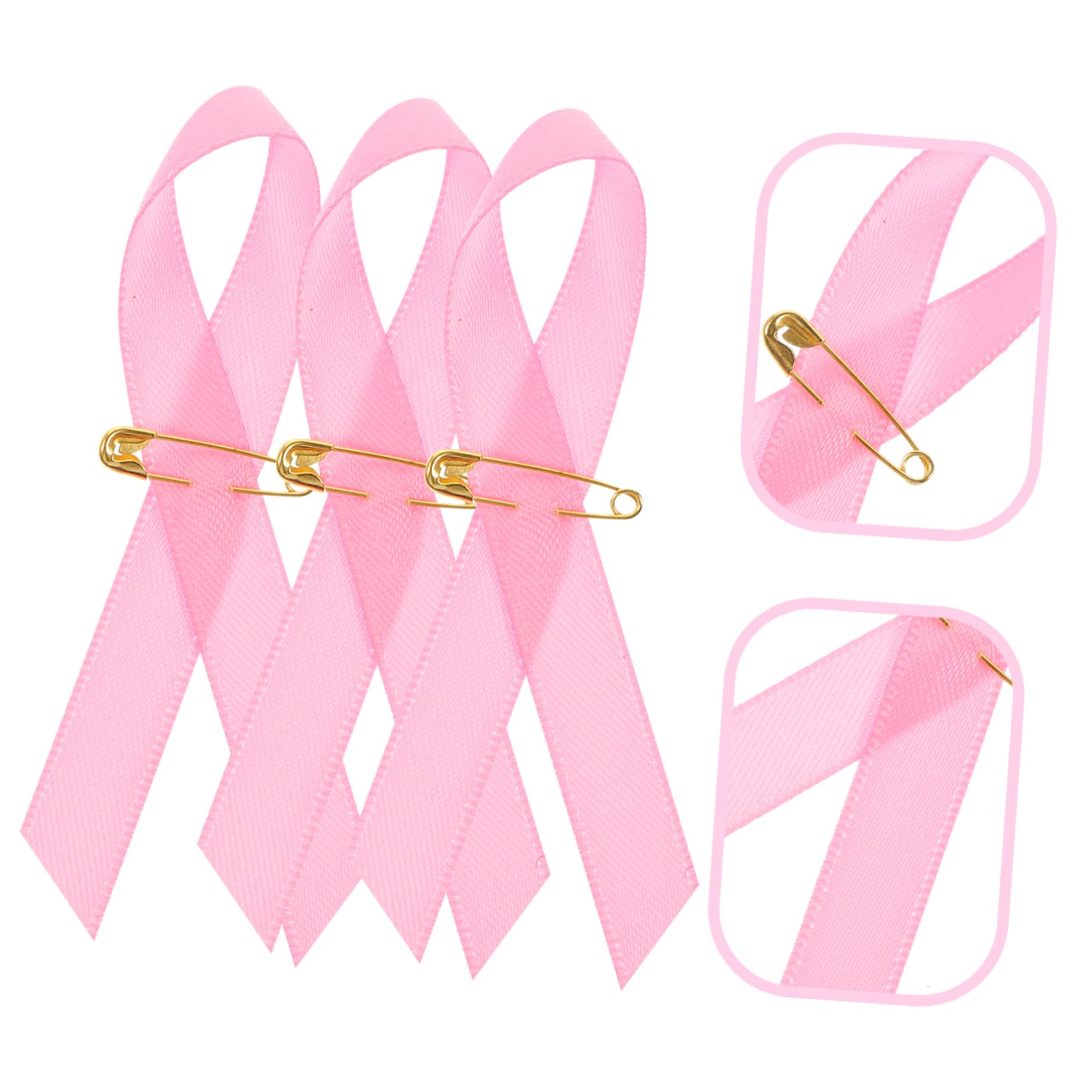DOITOOL 2 Sätze Brustkrebs Bewusstseinsbänder Mit Pin Rosa Schleifen Anstecknadeln Für Frauen Accessoires Für Brustkrebs Präventionsveranstaltungen Und Spendenaktionen 200 Stück * 2