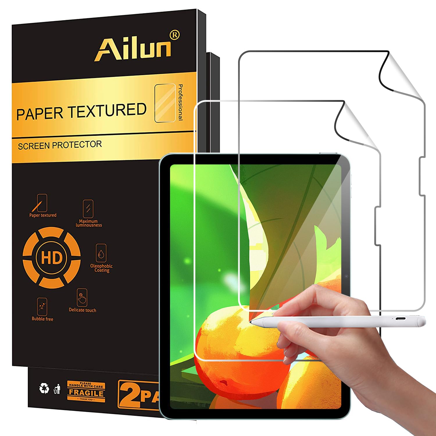 Ailun Paper Textured Screen Protector for iPad Pro 11 Inch 2025/2024 [6th/5th Generation, M5/M4], 2 Pack Draw and Sketch Like on Papertouch Anti Glare