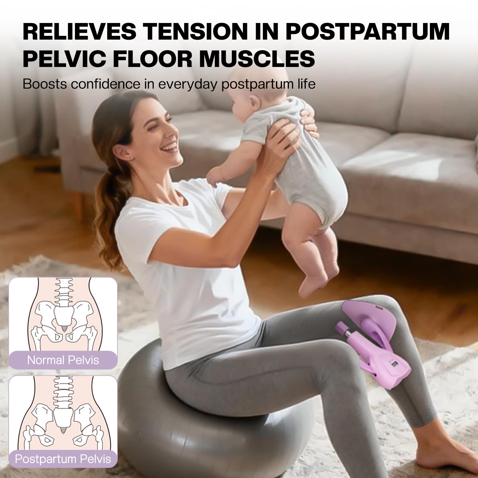 Attrezzo Interno Coscia Premium, Trainer Pavimento Pelvico Uomo Donna | Regolabile 50kg (110lbs) per Esercizi Kegel, Glutei, Gambe, Core Addome, Fitness Casa Pilates