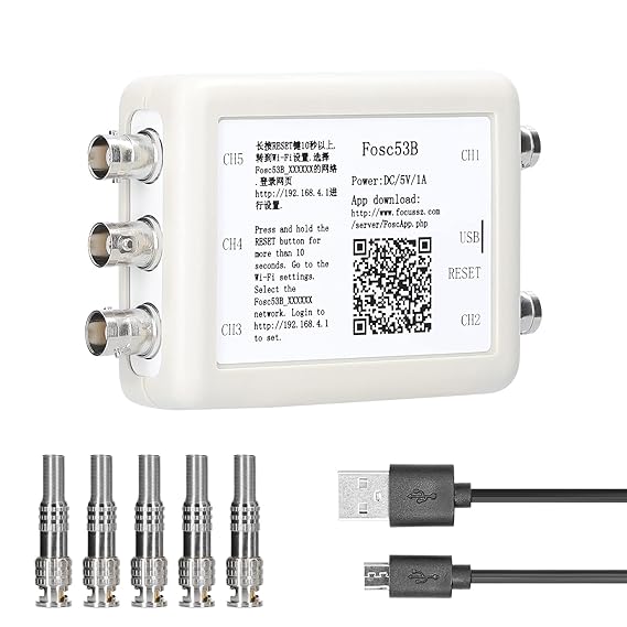 buzhi Wireless Wi-Fi and USB Virtual 5-Channel Oscilloscope Portable Data Storage Acquisition Recorder Automotive Maintenance Utility Tool