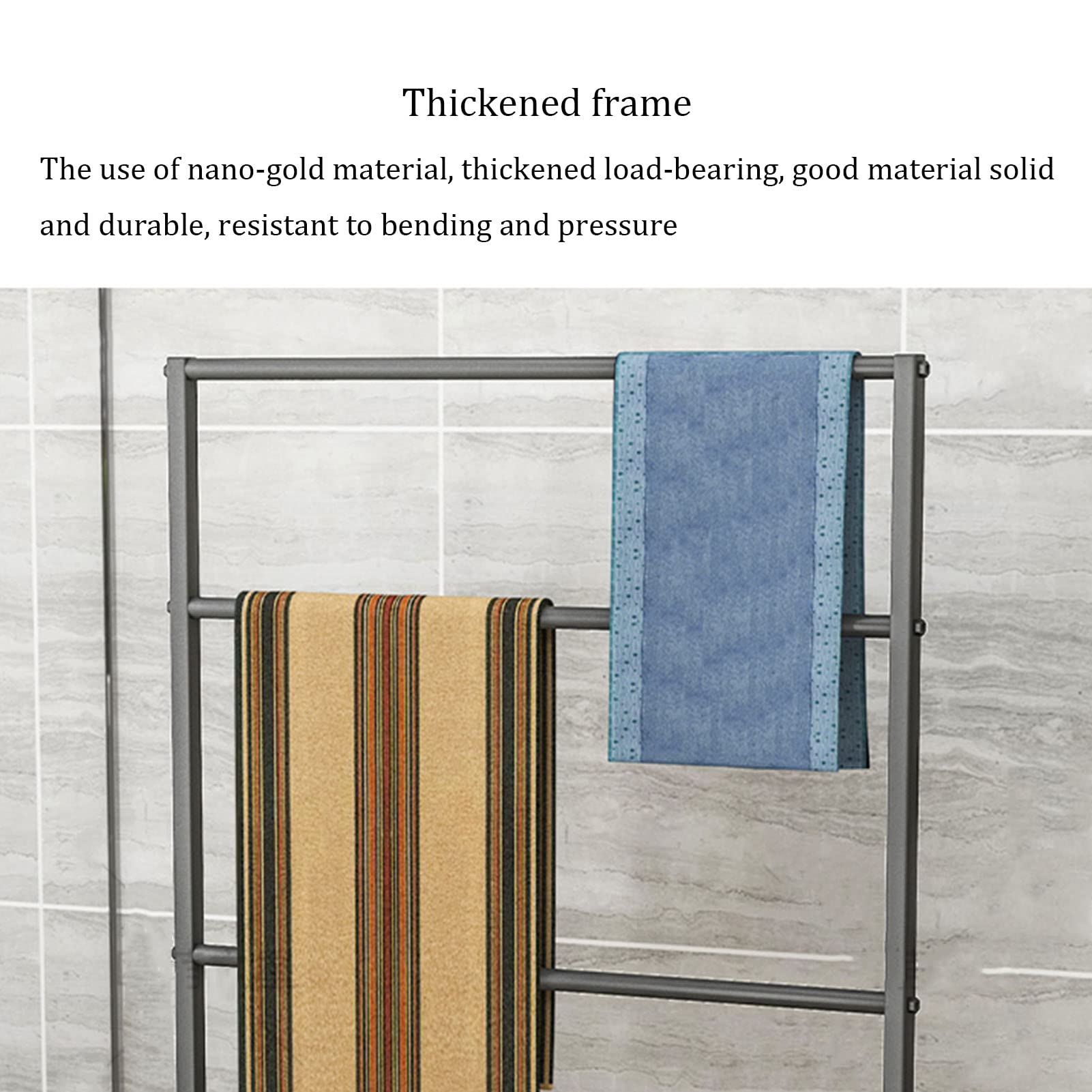 Tienda de Ropa Tidy Rails Toallero de pie, Soporte para Secado de Toallas de baño de 3 Pisos con Estante de Almacenamiento Inferior, Soporte para Toallas de SPA o Junto a la piscin