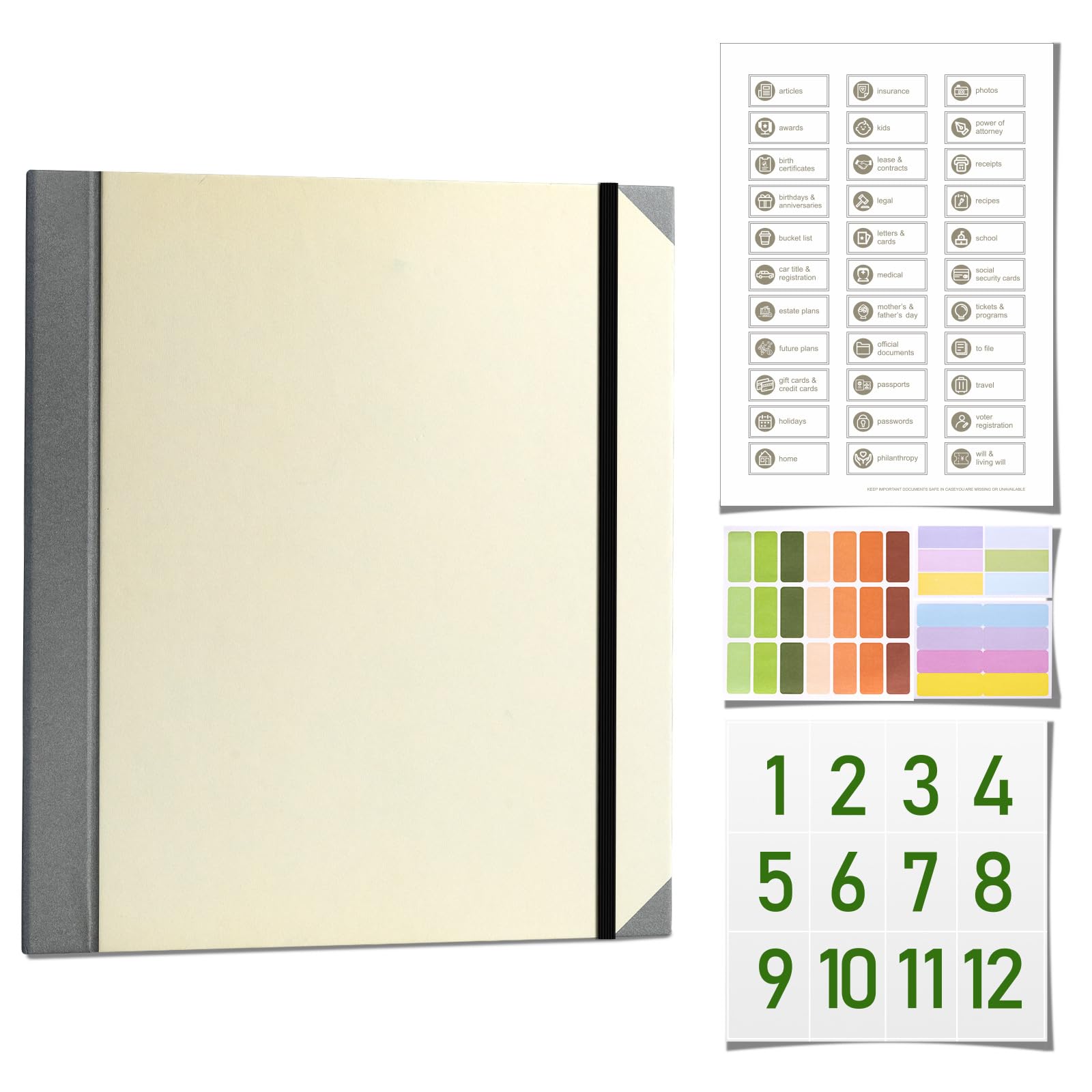 Veleron If I Die Binder UK, Life Book Organizer, Document Folio, in Case I Go Missing, Important Document Binder (Beige)