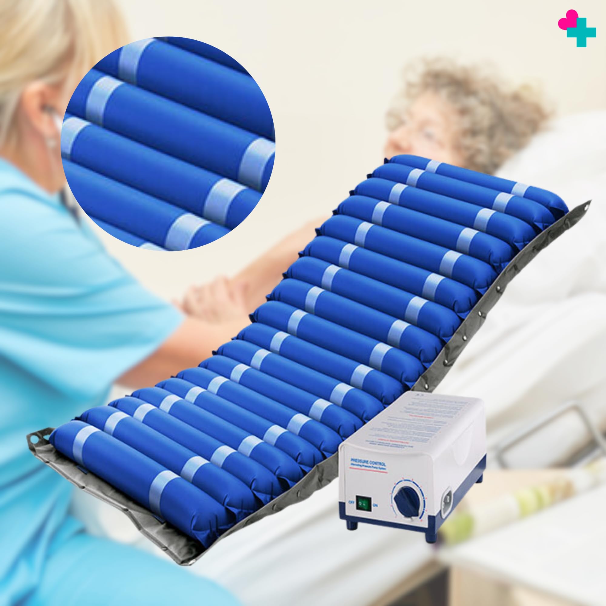 Colchón Antiescaras Tubular con Compresor 200x90. Colchón con Compresor Personas Encamadas. Prevención y Tratamiento de Úlceras. Colchon de Tubos Preventiva Cama Articulada. Colchon Antidecúbito