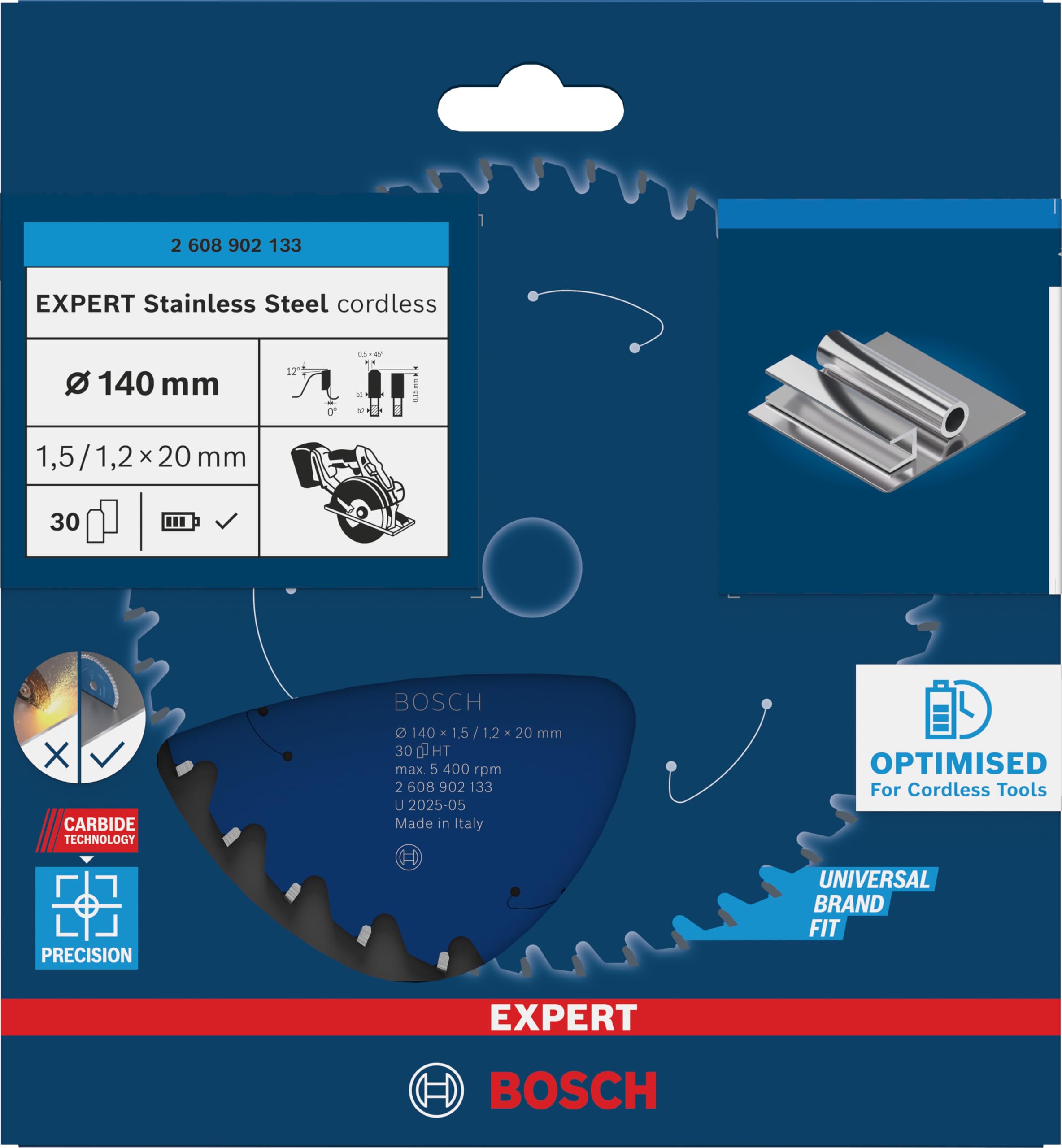 Bosch 1x Tarcza pilarska EXPERT Stainless Steel cordless