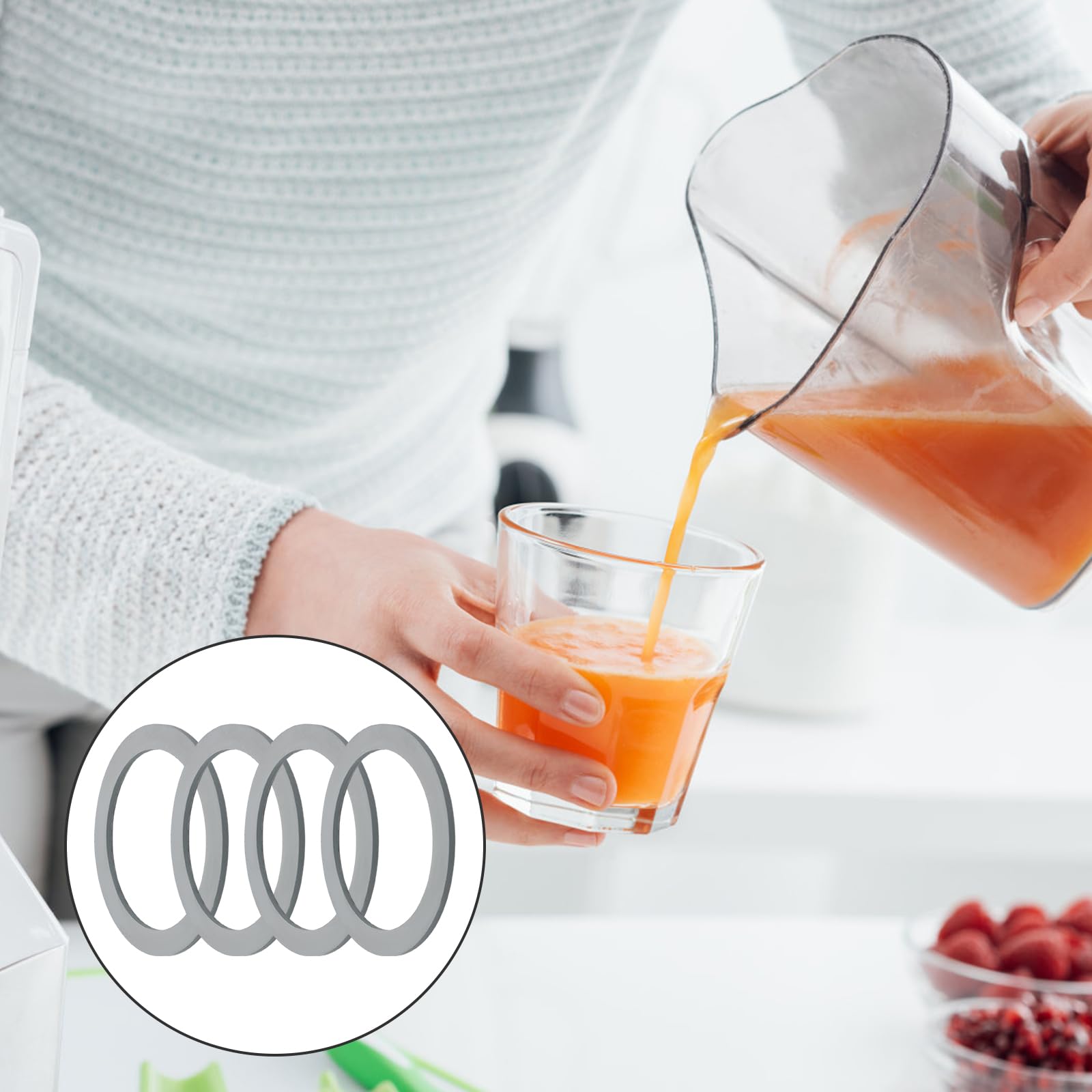 4x Dichtungsringe Für Mixer - Hitzebeständig, Lebensmittelecht