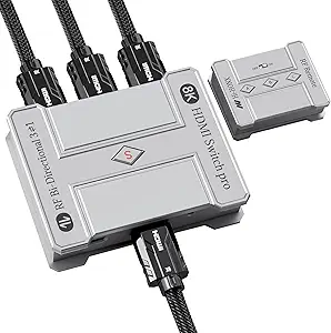 Conmutador bidireccional HDMI 2.1 8K, 3 entradas, 1 salida y 1 entrada, 3 salidas, compatible con 8K a 60 Hz, 4K a 120 Hz HDR+ Dolby Vision, divisor HDMI 2.1 compatible con PS5/4, Xbox, Nintendo Switch, Roku, Apple TV, Fire Stick, Navidad