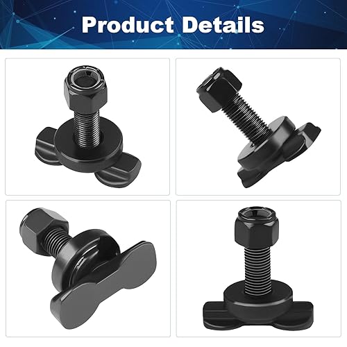 Miniatura 6 de Paquete de 8 conectores roscados de doble orejeta en L (límite de carga de trabajo de 1,916 libras), puntos de anclaje resistentes para cama de