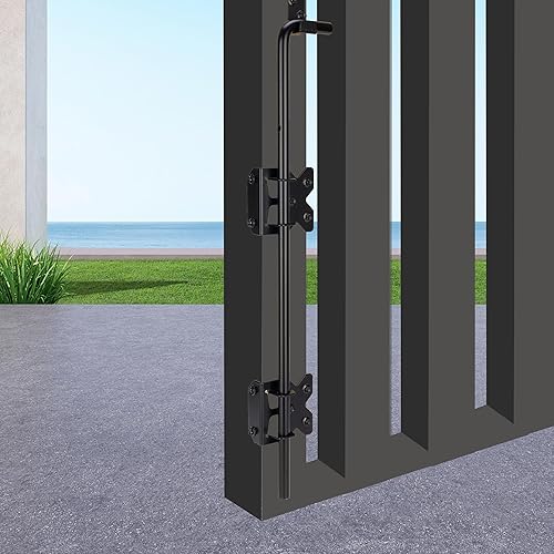 Miniatura 6 de Barra de acero para puerta de acero de 24 pulgadas, resistente para puertas de vinilo de madera o valla de doble puerta