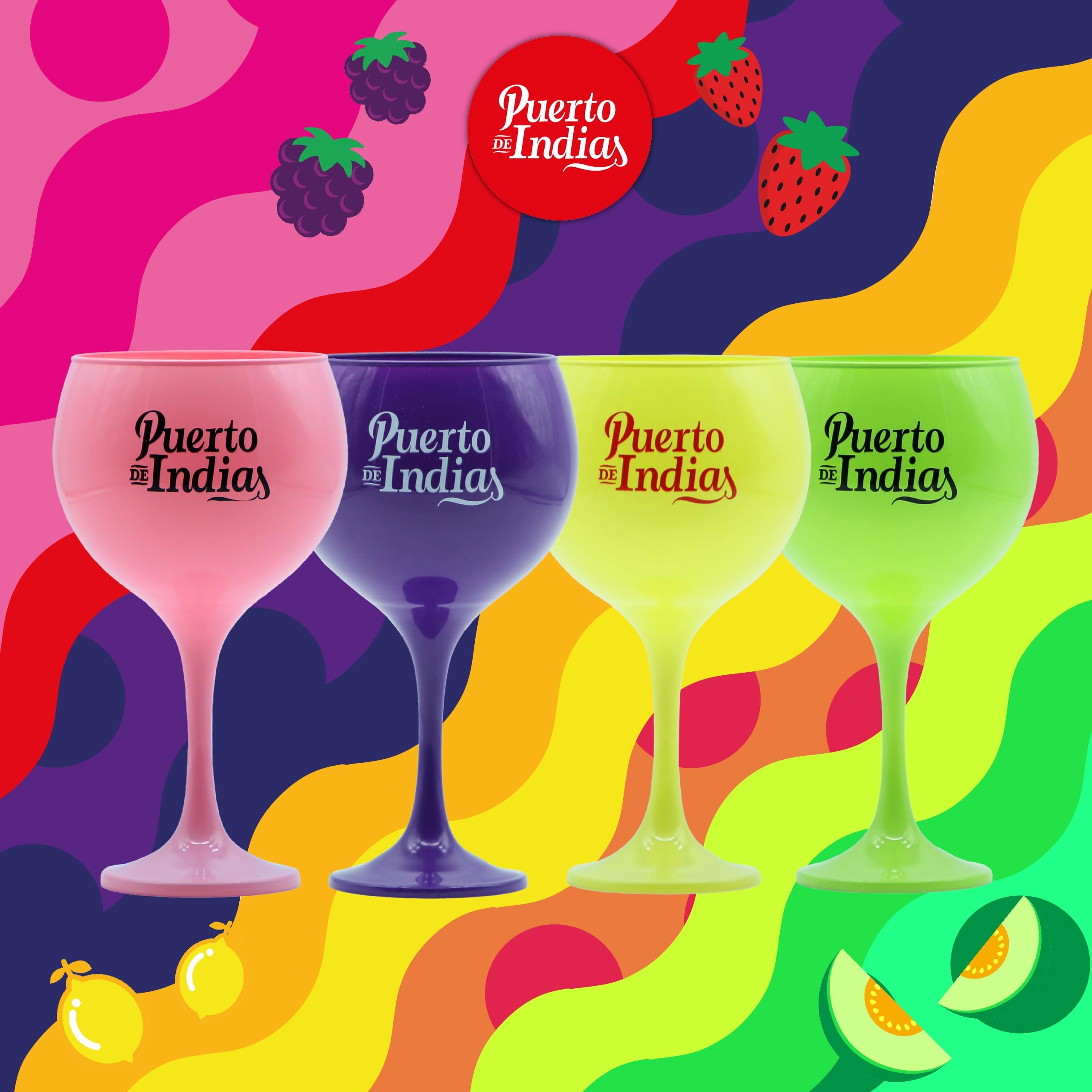 Puerto de Indias – Pack Ginebra de Melon Premium + Copa de Cristal Verde de Regalo – Pack Sweet Melon Premium Gin – 70 cl – 37.5º