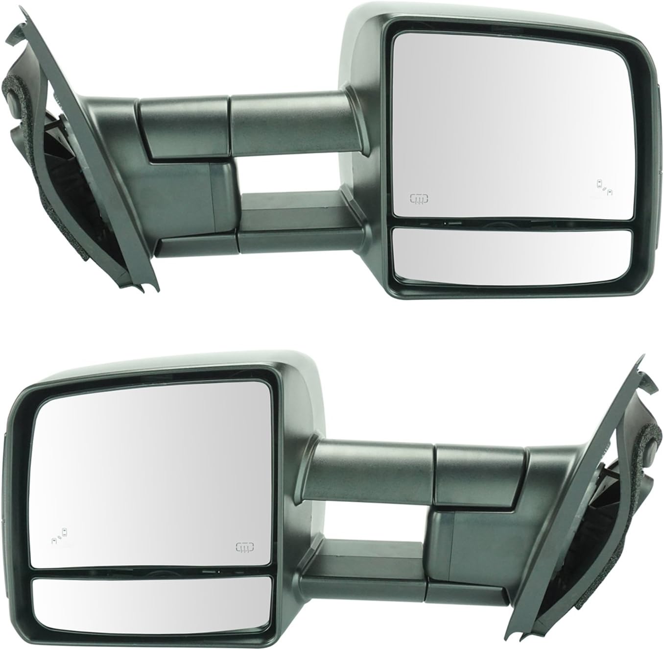 Trail Ridge Driver and Passenger Side Mirror Assembly Set Power Heated Turn Signal Blind Spot Towing Telescoping Compatible with 14-17 Toyota Tundra 18-21 Toyota Tundra Limited