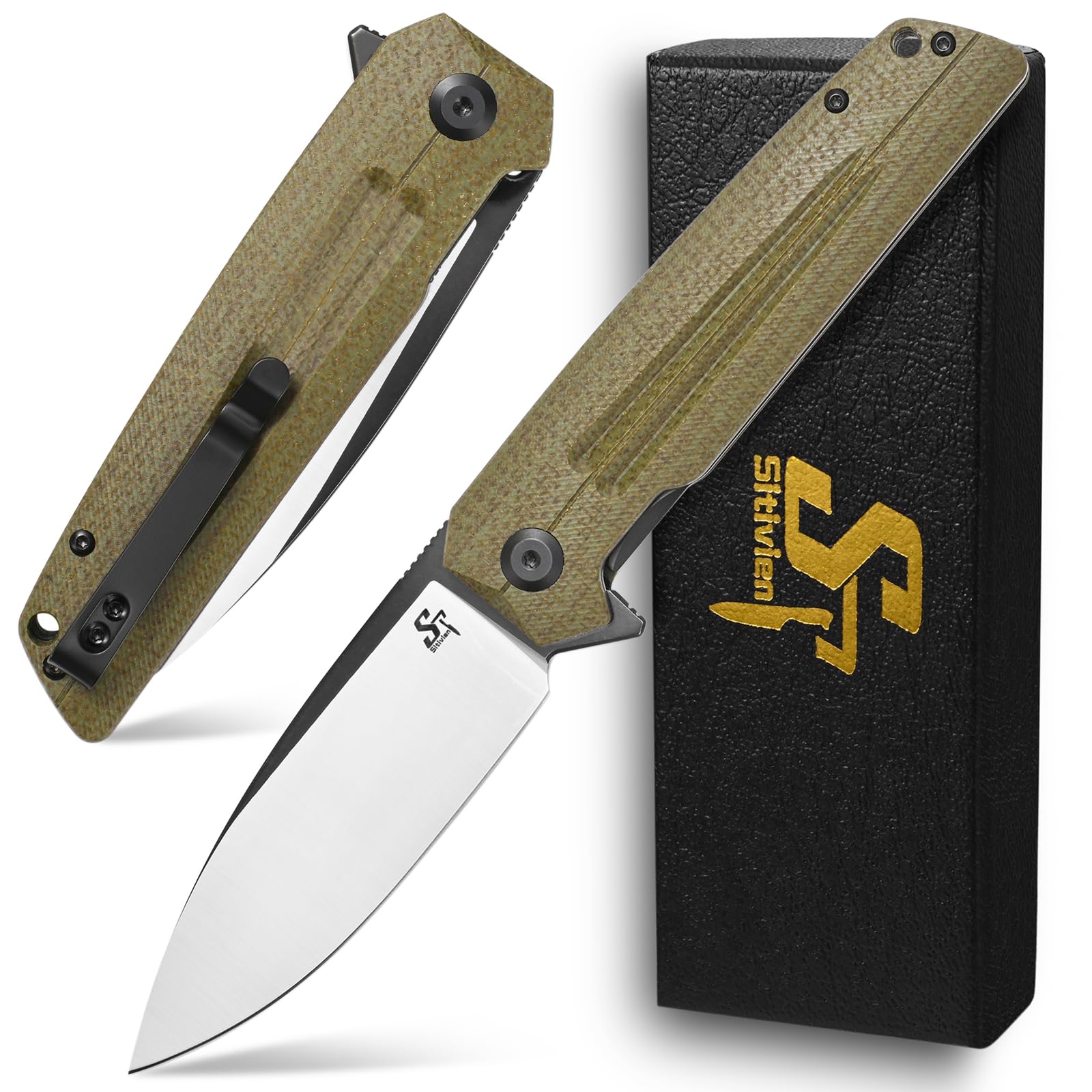 Amazon.com : Sitivien ST152 Folding Knife,K110(D2) Steel Blade