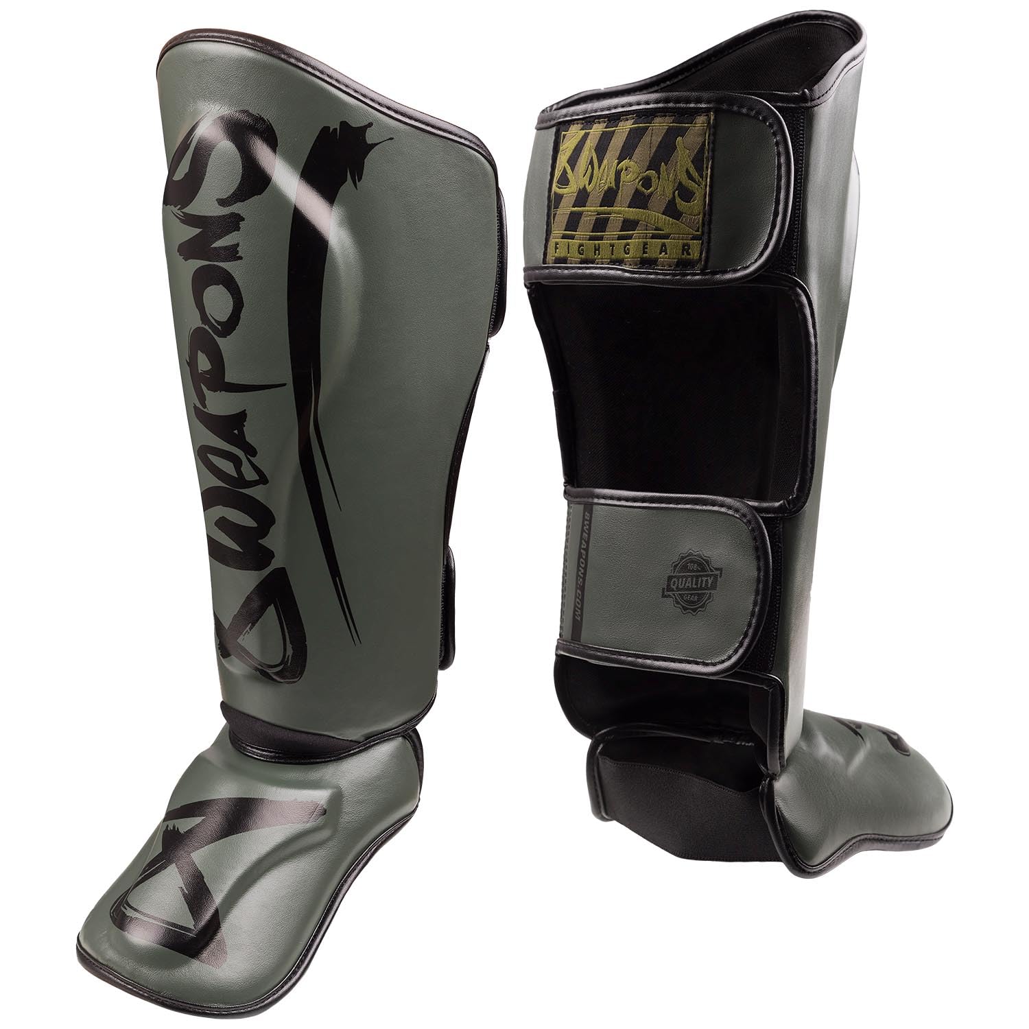 8 Weapons Unlimited 2.0 Shin Guards Olive/Black