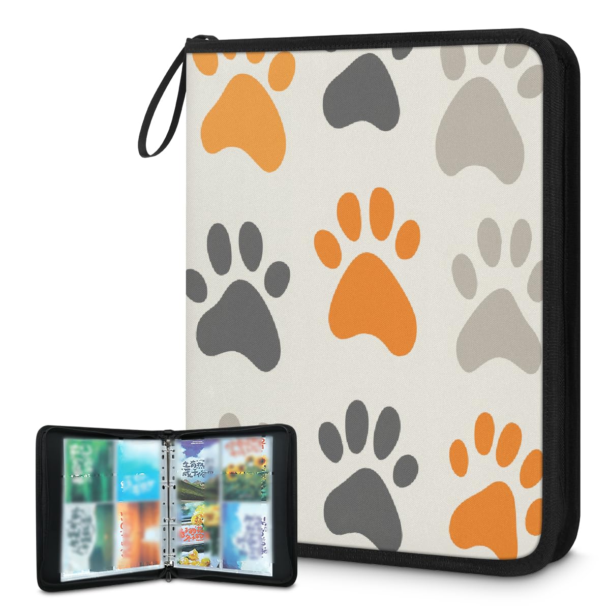 Raccoglitore per carte collezionabili con 4 tasche, 400 tasche, custodia per carte double-face con maniche rimovibili, set di protezioni per album per collezionisti