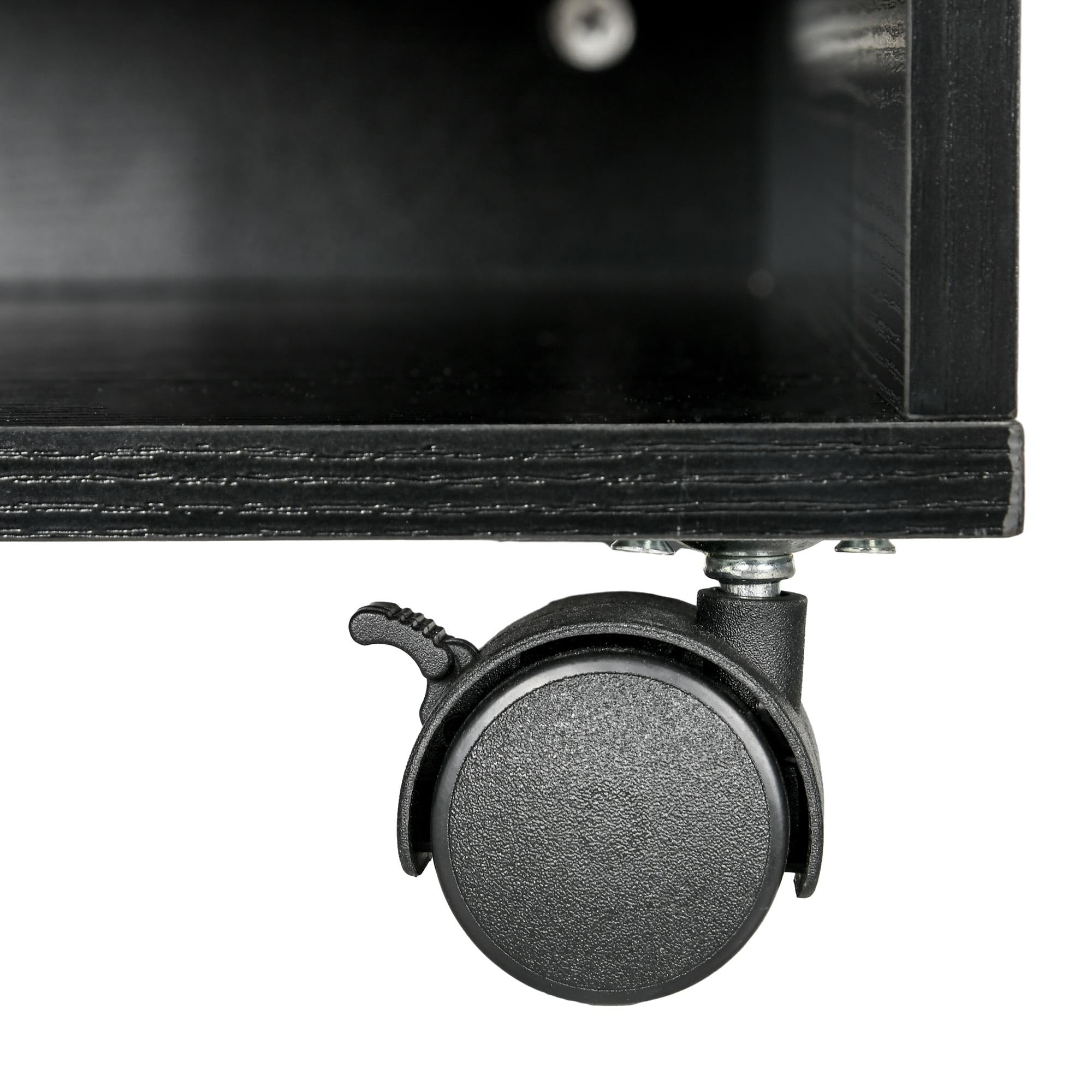 HOMCOM Mobile Porta Stampante a 2 Ripiani, Mobiletto per Ufficio e Studio in Legno con Ruote, 47x40x22.5cm, Nero