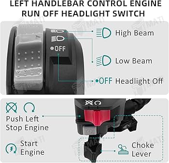 Amazon.com: M MATI Left Handlebar Switch Control Engine Start Run