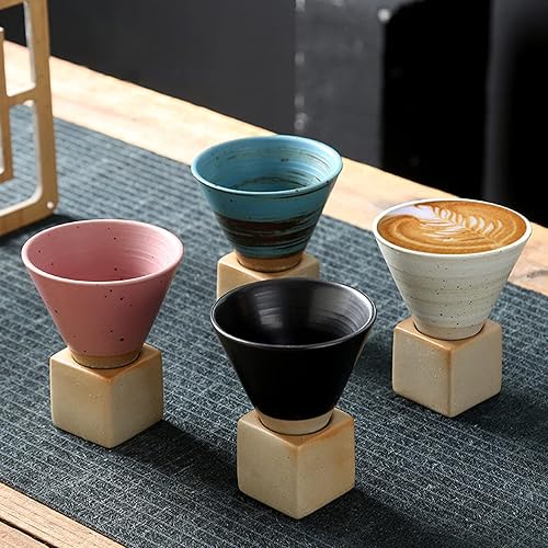 Miniatura 2 de Ddewing Taza de café de cerámica gruesa con base 68fl oz creativa triangular en forma de cono de porcelana taza de té de cerámica para café té leche