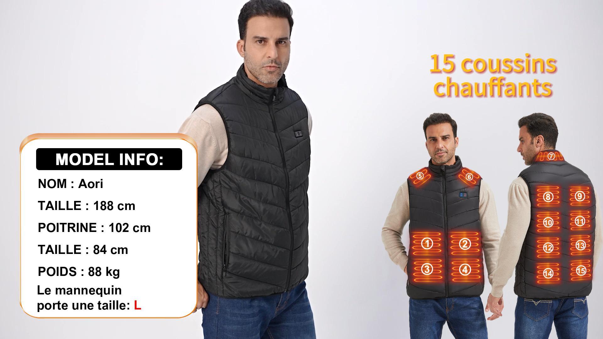 Yolimok Gilet Chauffant Hommes Femme, Veste Chauffante Femme, Hiver Lavable Chauds Gilet Chauffé Avec18 Zones De Chauffage Pour Moto Ski En Plein Air RandonnéE Chasse Camping Cyclisme Escalader