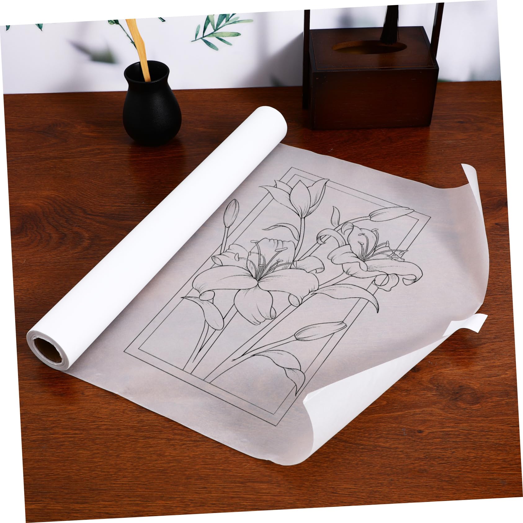 Lurrose Carta da Lucido per Disegno e Calligrafia, Fogli Chiari in Carta, Superficie Ultra Liscia, Facile da Usare per Studenti e Designer