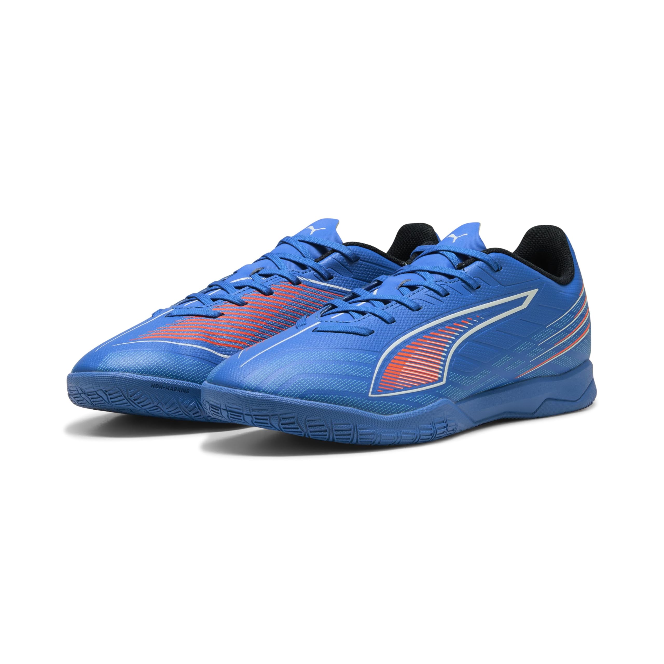 PUMA Unisex 6 Play IT Soccer Shoe, Ultra Blue White-Glowing RED, 9.5 UK